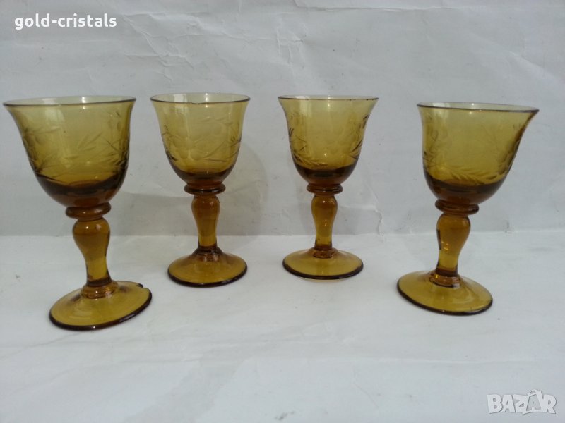 Ретро чашки чаши цветно стъкло, снимка 1