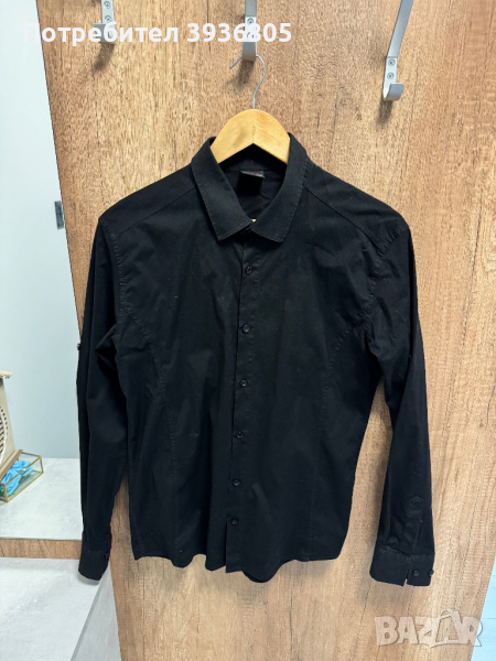 Мъжка черна риза, снимка 1