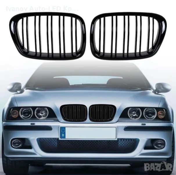 Двойни Бъбреци Черен Гланц За BMW 5-Серия E39, снимка 1