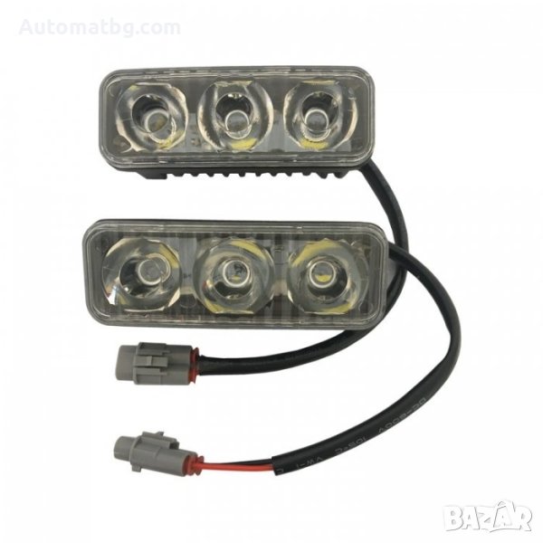 Комплект халогени Automat, 3 диода, 6500K, Черен, снимка 1