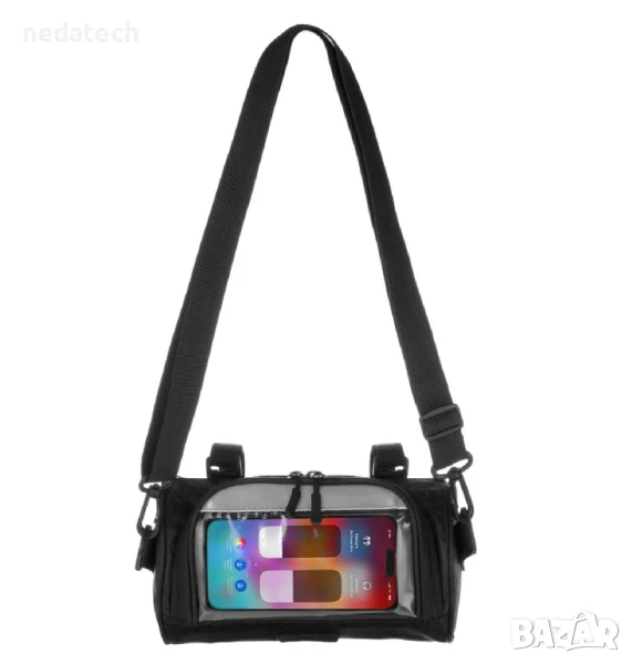 Чанта-калъф за телефон за велосипед, Черен, 22x12x12 см., снимка 1