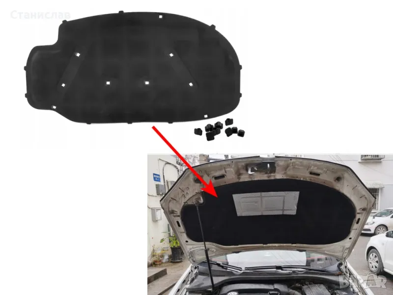 VW Jetta A5 изолация за преден капак, снимка 1