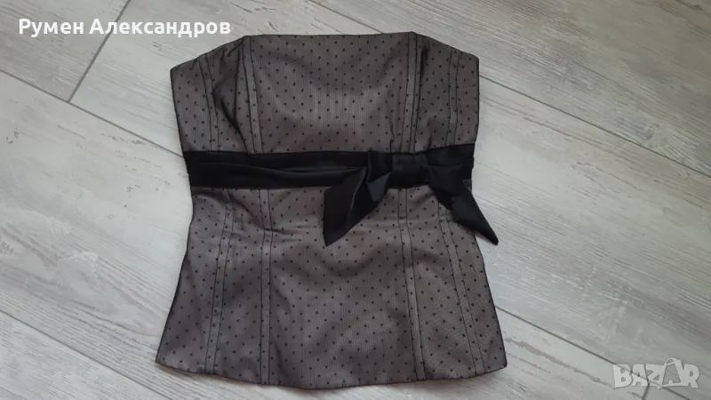 Черно дантелено бюстие размер XS, снимка 1
