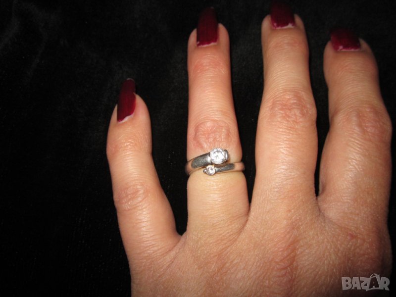 Сребърен пръстен с циркони, снимка 1
