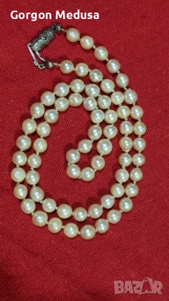 Перлена огърлица със сребро , снимка 1