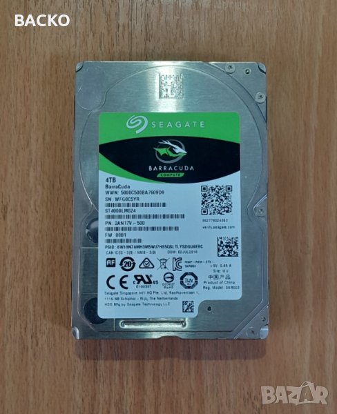 Хард диск 2,5" SEAGATE 4TB, снимка 1