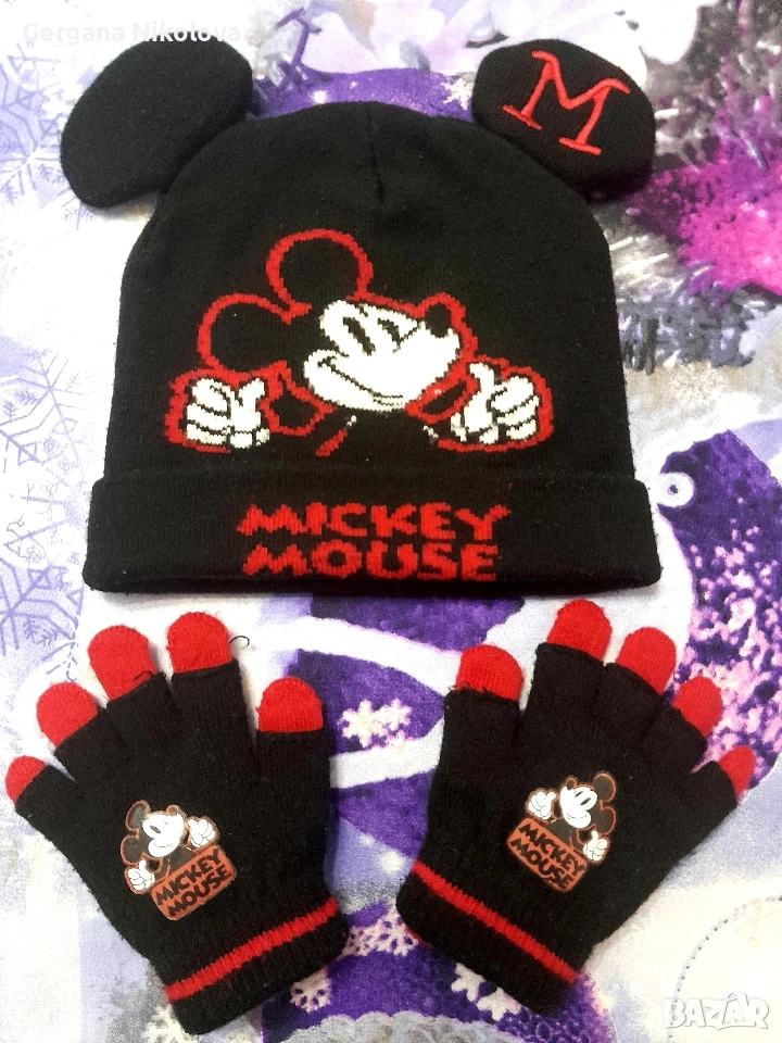 Шапка и ръкавички на Мики Маус , снимка 1