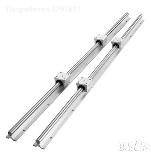 2 бр. Линейна направляваща релса  SBR20 + 4 бр. SBR20UU блокове, снимка 1