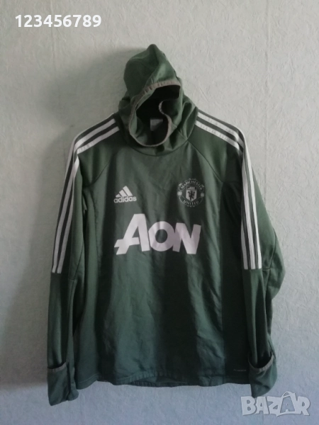 Manchester United Adidas Climawarm оригинално ново мъжко горнище с качулка блуза Манчестър Юнайтед , снимка 1