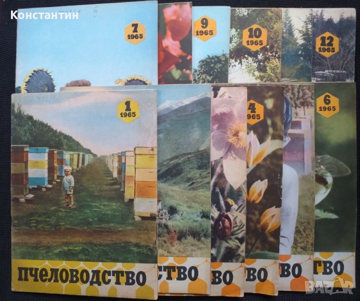 Списание ПЧЕЛОВОДСТВО- 1965 г. 12 броя Пчеларство, снимка 1