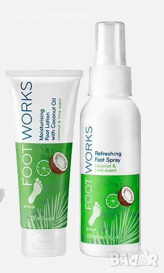 Спрей за стъпала с аромат на кокос и лайм Foot Works Avon, снимка 1