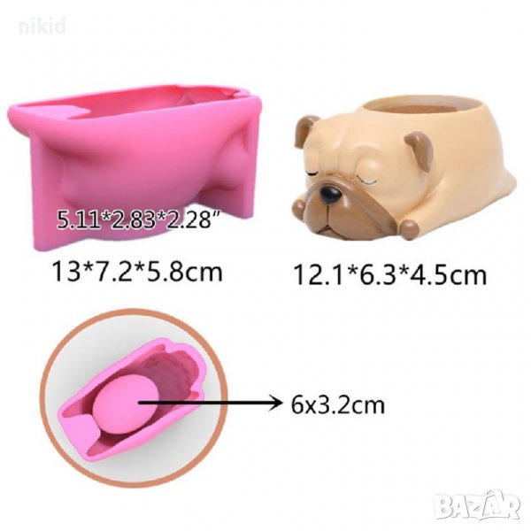 3D Куче силиконов молд форма калъп свещ свещник кашпа гипс, снимка 1