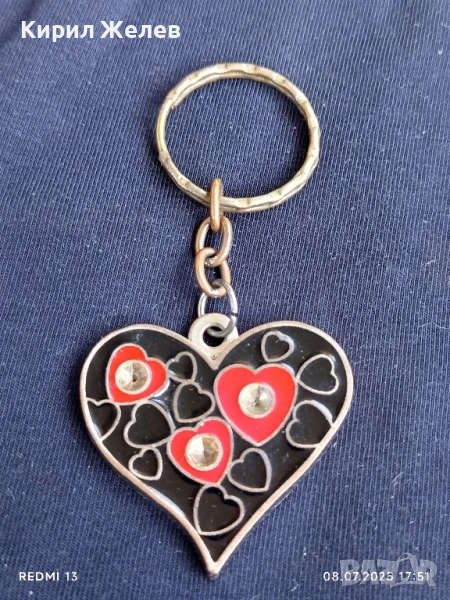 Красив ключодържател СЪРЦЕ ❤️ подходящ аксесоар за раници 27253, снимка 1