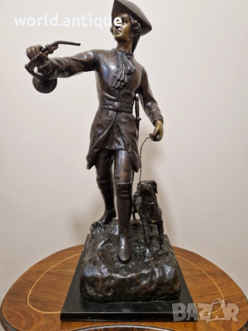 Превъзходна антикварна френска бронзова фигура статуетка пластика , снимка 2 - Статуетки - 53098078