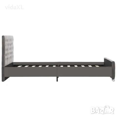 vidaXL Рамка за легло, сива, текстил, 120x200 см, снимка 4 - Спални и легла - 56146510