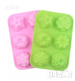 6 вида цвете цветя дълбок силиконов молд форма калъп за сапун мъфини мини кексчета шоколад гипс, снимка 4 - Форми - 39157616