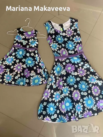 Рокли за майка и дъщеря Mini me, снимка 2 - Детски рокли и поли - 49223061