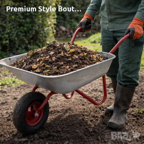 Градинска количка с товаропоносимост 100 кг - голям капацитет и стабилна основа, снимка 3 - Градински инструменти - 53835623