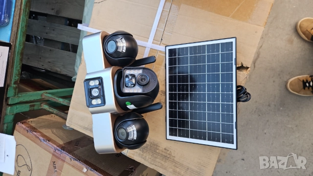 Камера за наблюдение със соларен панел V380Pro 4G, SIM карта, 18MP Full HD, 3 зони за наблюдаваниe, снимка 3 - IP камери - 52235537