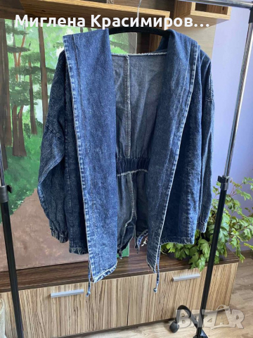 Синьо дънково яке , снимка 4 - Якета - 33623351