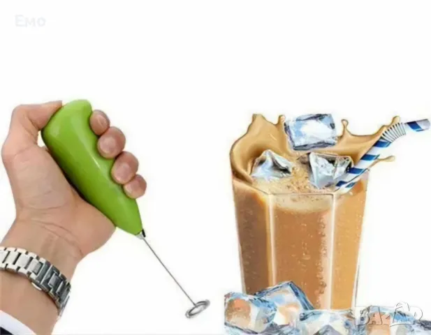 Миксер за фрапе Rosberg, Бъркалка 11 см. 2xAA батерий, Зелен, Син., снимка 7 - Миксери - 47914602