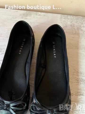 Черни пантофки тип балеринки 38 размер 🖤, снимка 2 - Сандали - 52332513