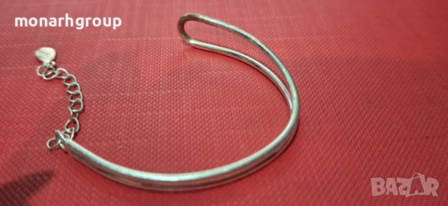  Сребърна гривна / без закопчалка/, снимка 6 - Гривни - 52436532