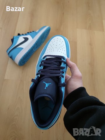 Nike Air Jordan 1 Low UNC Blue Нови Оригинални Обувки Маратонки Размер 42 Номер Кецове Снукърси Сини, снимка 5 - Маратонки - 39339513