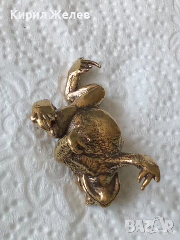Малка бронзова фигурка на жаба 🐸 54259, снимка 6 - Колекции - 53752503
