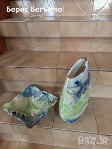 Комплект керамика ваза и фруктиера, снимка 7 - Други стоки за дома - 51316004