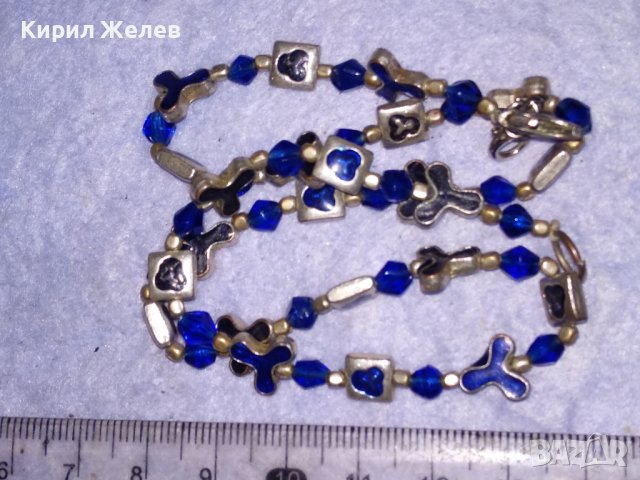 ПРЕКРАСНО ПОСРЕБРЕНО ЕМАЙЛИРАНО КРИСТАЛНО АРТ НУВО СТИЛ МЕДНО КОЛИЕ 38682, снимка 16 - Колиета, медальони, синджири - 41682631