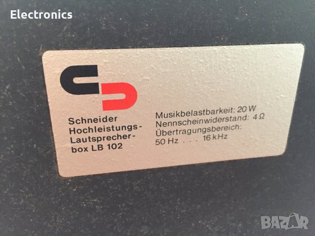 Тонколони Schneider 20w/4ома / 50Hz - 16Khz, снимка 4 - Тонколони - 41548185
