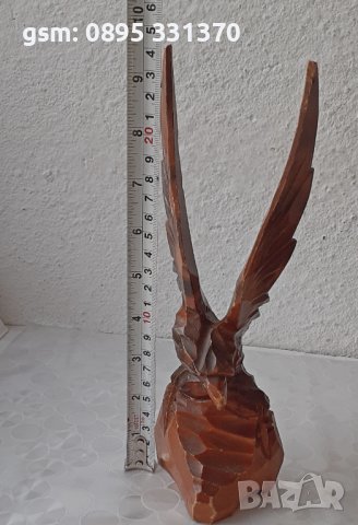24 см Орел, фигура, птица дърворезба, пластика, статуетка, снимка 10 - Статуетки - 39749300