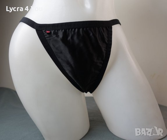 XL черни сатенени полупрашки с ниска талия, снимка 7 - Бельо - 44466835