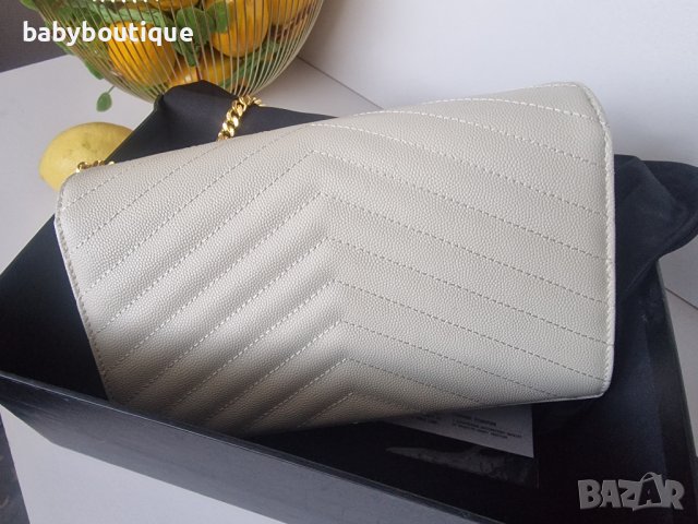  YSL Monogram chevron-quilted chain wallet, снимка 3 - Чанти - 41380238