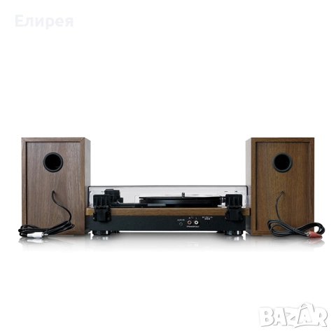 Грамофон и колони Lenco LS 100WD кафяв, снимка 4 - Грамофони - 52187934