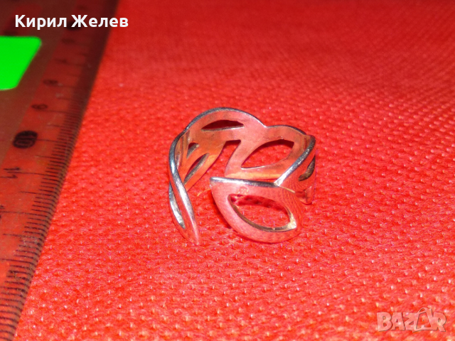 АЖУРЕН СТИЛЕН СРЕБЪРЕН ПРЪСТЕН СРЕБРО 925 с БЯЛА ПОЗЛАТА РЪЧНА АРТ ИЗРАБОТКА 43242, снимка 10 - Пръстени - 44610362