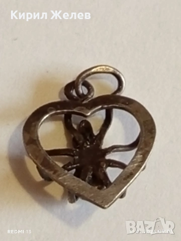Винтидж сребърен медальон Love Bug Любовно буболече с Топаз много красив стилен дизайн 52579, снимка 9 - Колиета, медальони, синджири - 53059877