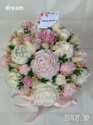 Букет от ароматни соеви свещи, снимка 2 - Подаръци за жени - 45482976