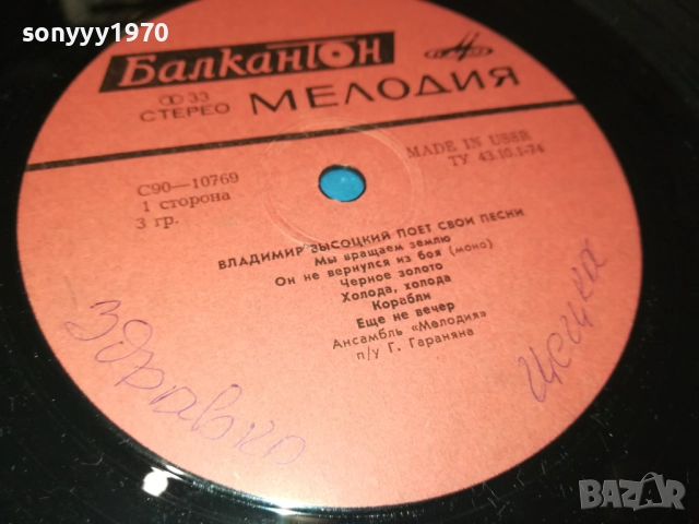 ВЛАДИМИР ВИСОЦКИ-ПЛОЧА 2809251844, снимка 9 - Грамофонни плочи - 51869602