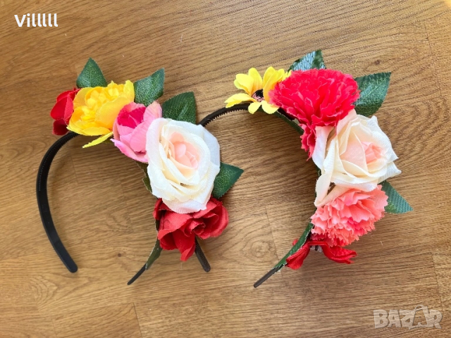 Диадема с цветя за народни танци, снимка 6 - Колиета, медальони, синджири - 48058971