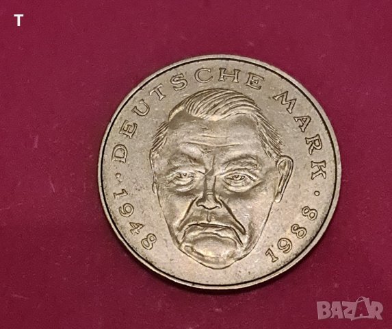 2 Mark 1990 G - Ludwig Erhard, снимка 2 - Нумизматика и бонистика - 44500376