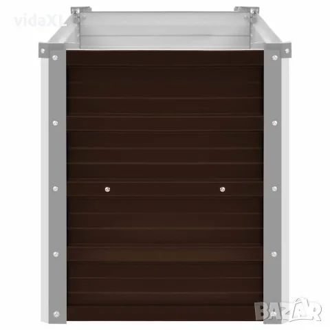 vidaXL Градинска висока леха кафява 160x40x45 см поцинкована стомана, снимка 5 - Саксии и кашпи - 56147579