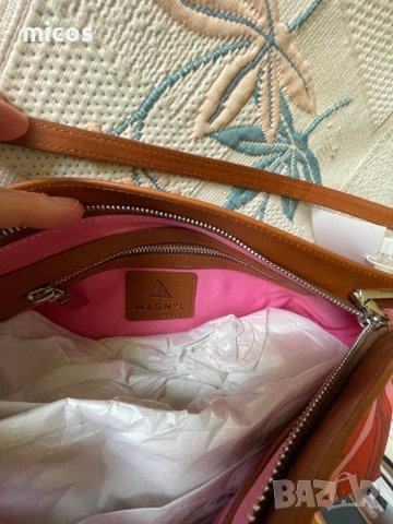 MAGNoL,маркова чанта с естествена кожа като детайли,прекрасен цвят, снимка 8 - Чанти - 41100312