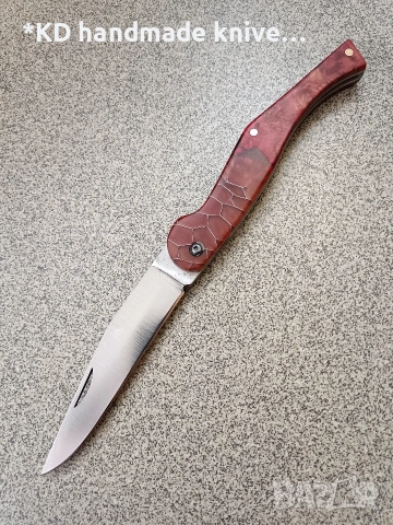 Сгъваем нож "Кондре" ръчно изработен + ПОДАРЪК кания, снимка 2 - Ловно оръжие - 39892161