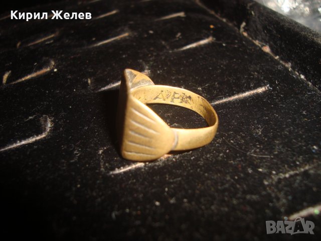 19 ВЕК БРОНЗОВ РЯДЪК ПРЪСТЕН РЪЧНА МАЙСТОРСКА ИЗРАБОТКА с НАДПИСИ ОТВЪТРЕ 24848, снимка 10 - Антикварни и старинни предмети - 34370450