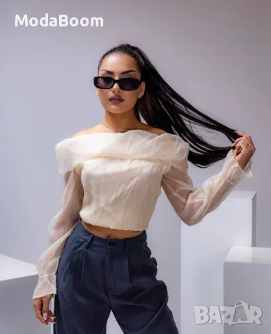 Дълга дамска блузка без рамене , снимка 2 - Блузи с дълъг ръкав и пуловери - 47544077