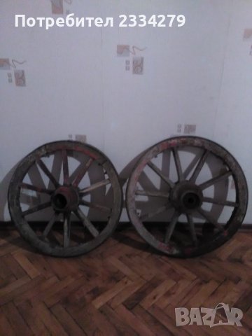 Колела от каруца,дървени ръчно изработени., снимка 2 - Антикварни и старинни предмети - 39285757
