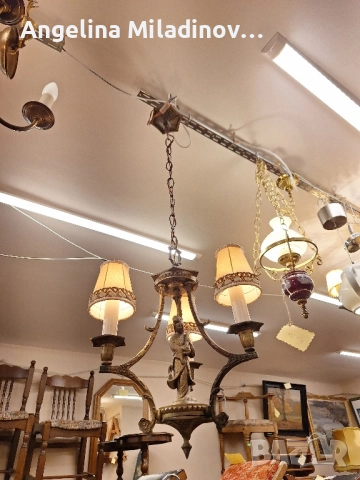 Винтидж полилей месинг , снимка 5 - Полилеи - 51924219