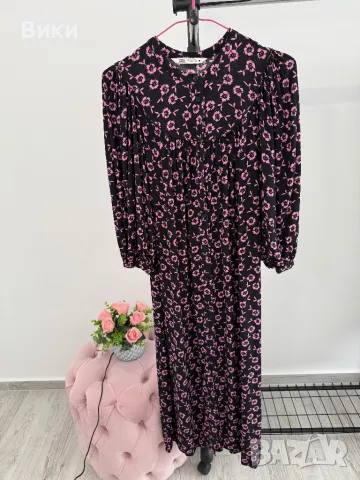 Дълга рокля на Zara в размер S, снимка 4 - Рокли - 48511314